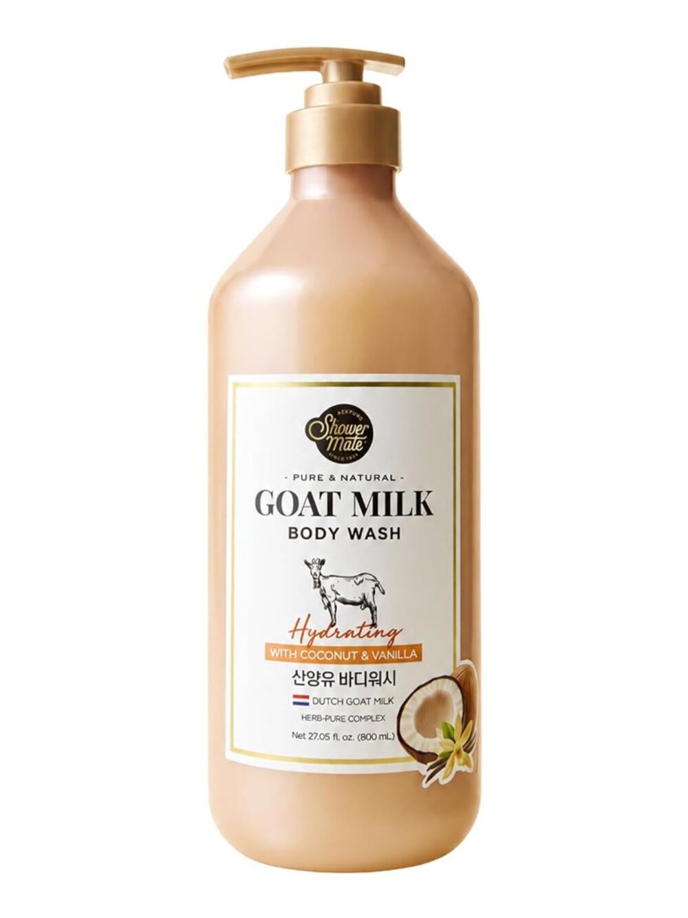 Shower Mate Goat Milk Body Wash Coconut & Vanilla 800mL